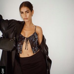 Motel Rocks Rumak Cami Top in Butterfly Vine Flock Blue